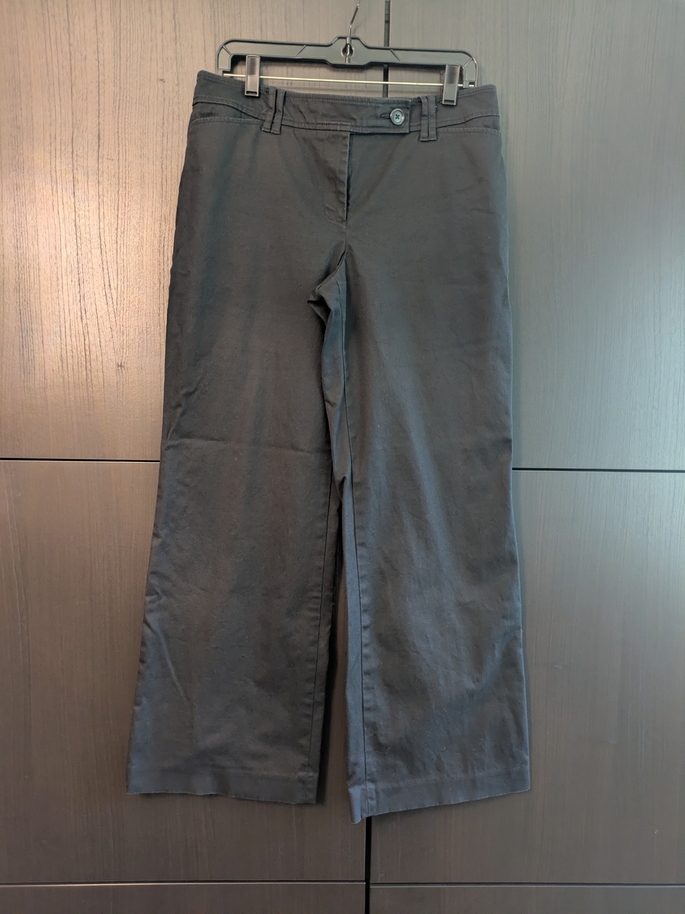 LOFT Wide-Leg Adjustable Waist Black Pants Sz 6